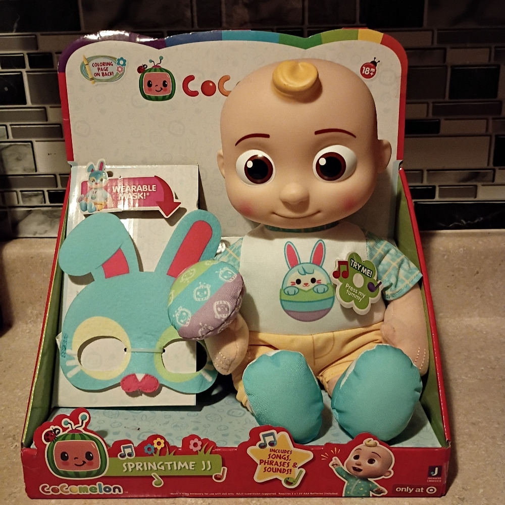 CoComelon JJ Musical Plush Toy with Blue and Yellow Outfit